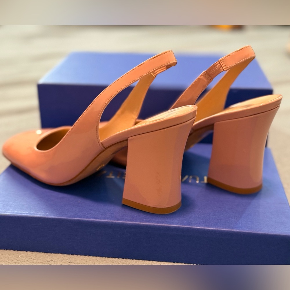 Stuart Weitzman Blush Block Heel Slingbacks - Picture 3 of 7